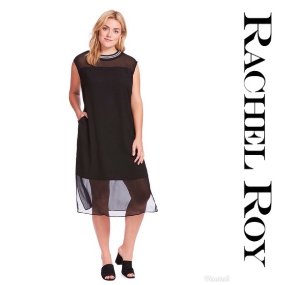 black midi shift dress